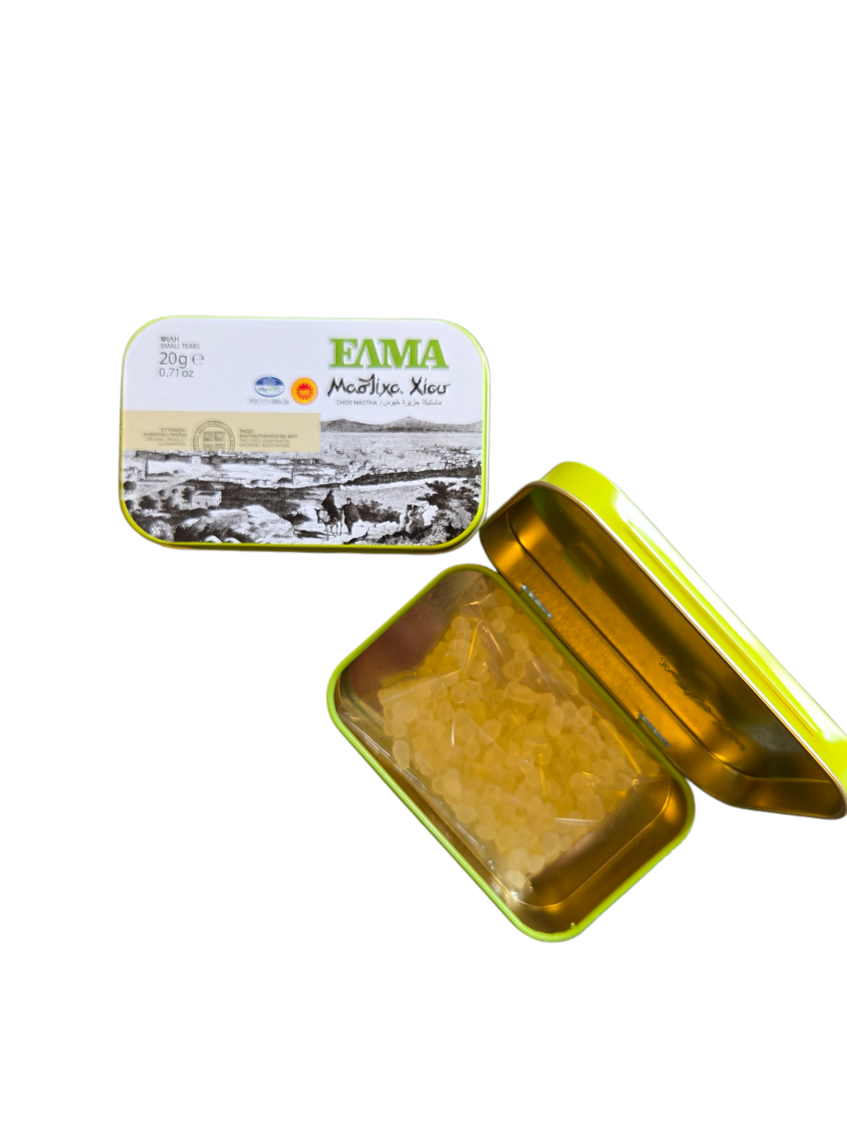 Greek Natural Chios Mastic Mastiha small Tears 20g P.D.O. Grön metall ask - 2