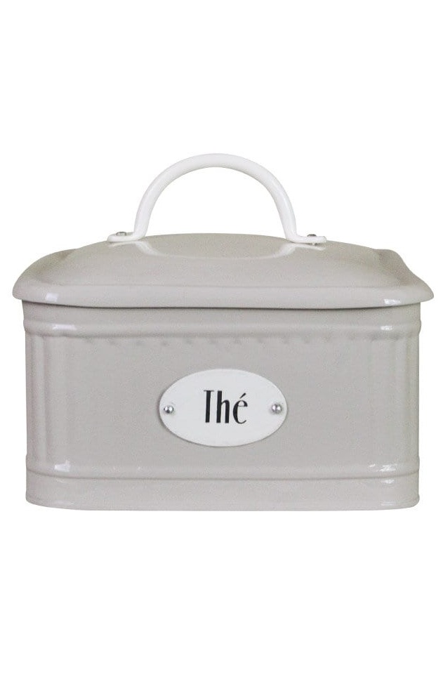 Tin with lid & compartments - Thé - Beige