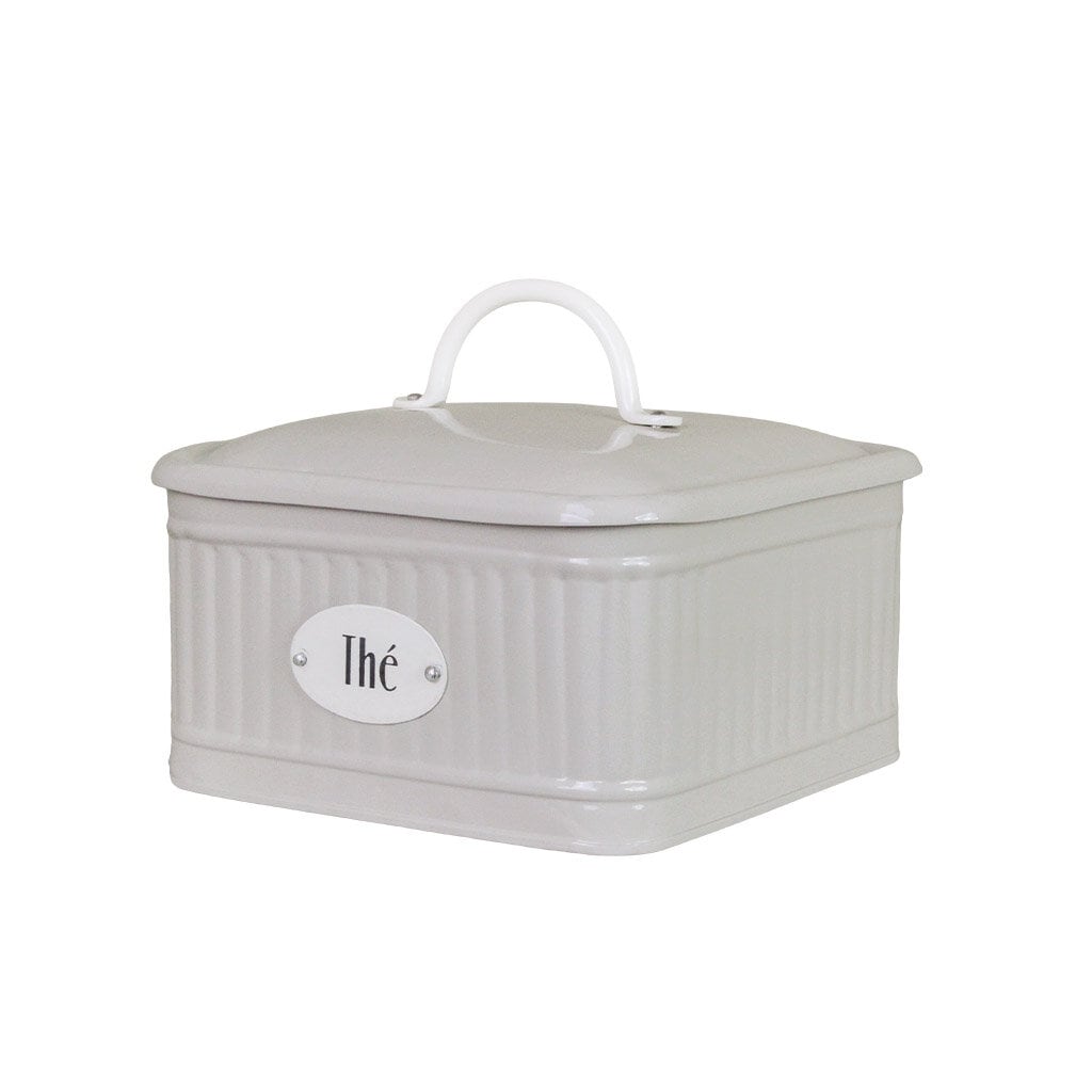 Tin with lid & compartments - Thé - Beige - 2