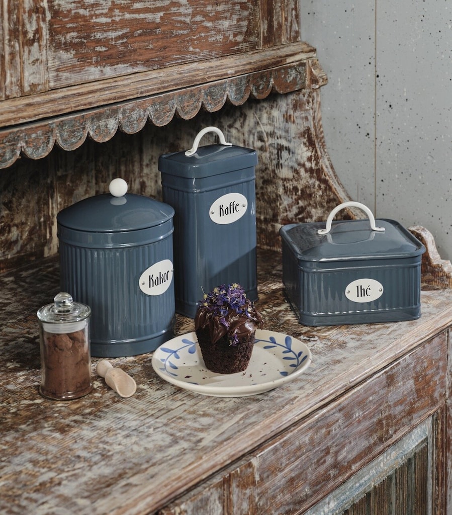 Tin with lid & compartments - Thé - Blue - 3