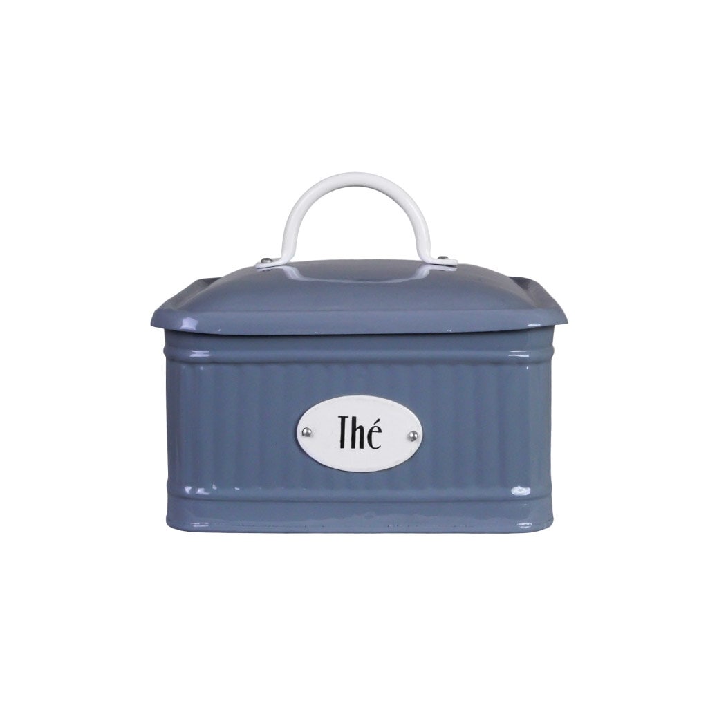 Tin with lid & compartments - Thé - Blue - 5