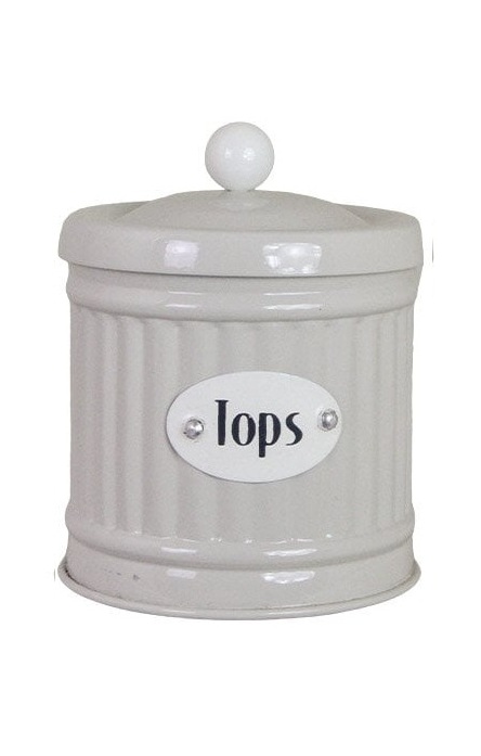 Plåtburk med lock - Tops - Beige