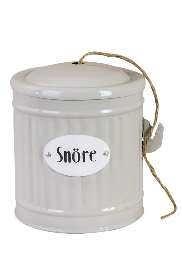Plåtburk med lock - Snöre - Beige - 2