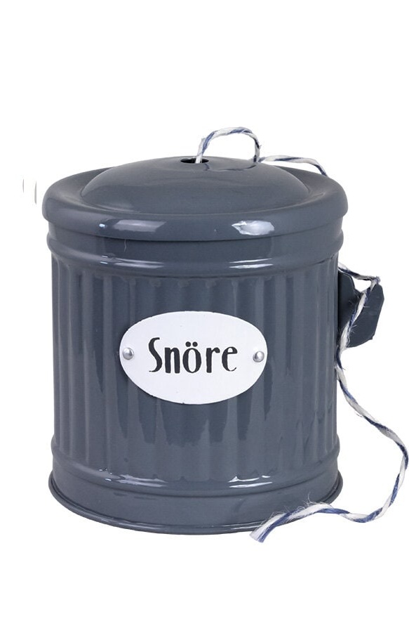 Tin with lid - String - Blue
