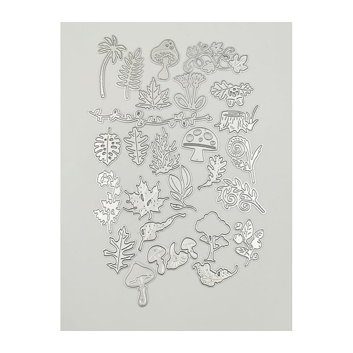 Mini Metal Dies Set 5 - Flowers. Leaves, Mushrooms