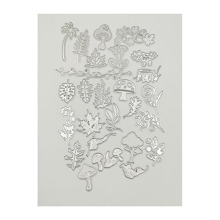 Mini Metal Dies Set 5 - Flowers. Leaves, Mushrooms
