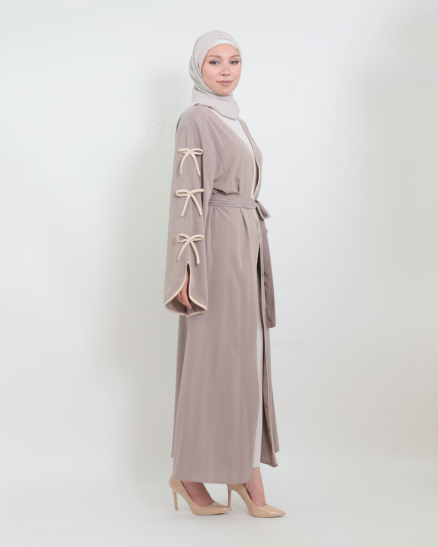 Open Abaya - Taupe - 2