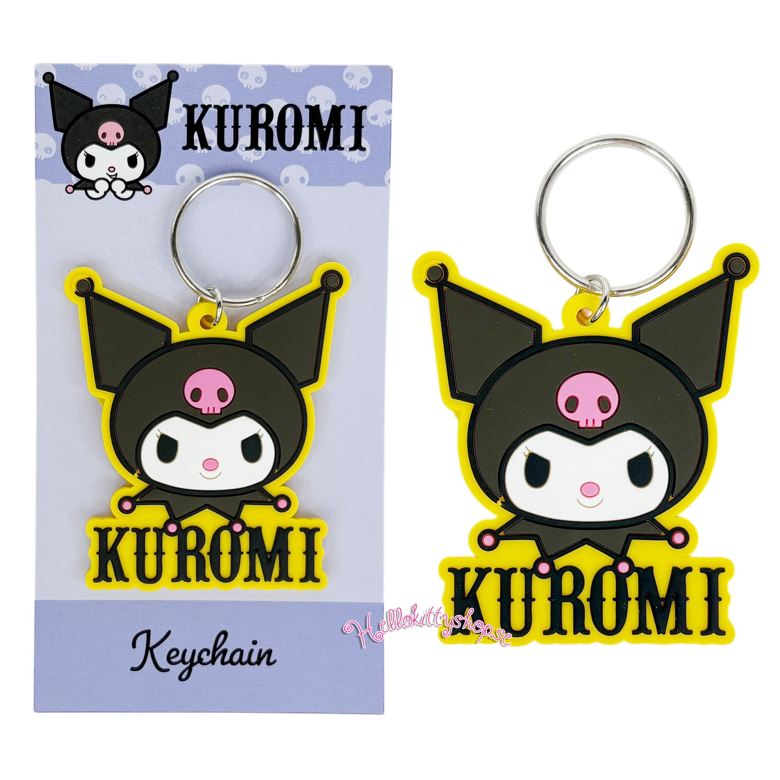 Kuromi  2D Nyckelring/Bag Charm - Gul