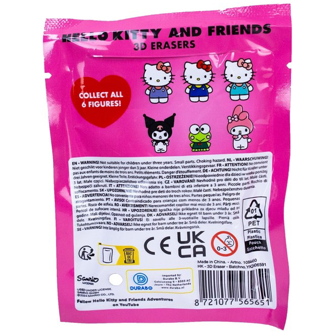 Hello Kitty And Friends 3D Figur Suddgummin Blind Bag - 3