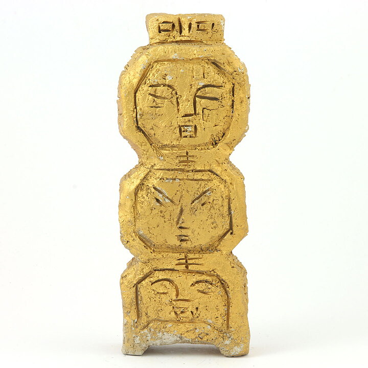 Gunnar Nylund (1960s) Unique Golden Heads Sculpture from Own Studio 22 cm