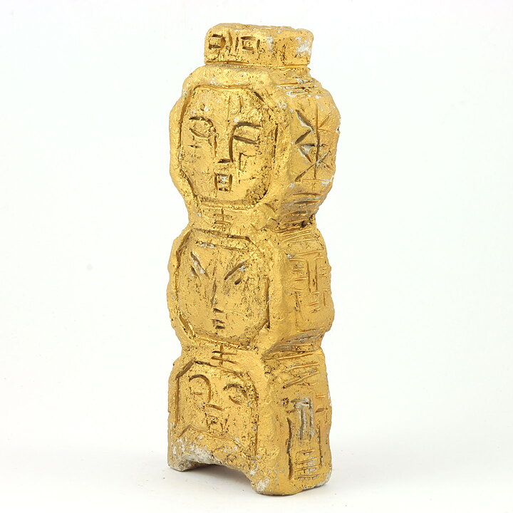 Gunnar Nylund (1960s) Unique Golden Heads Sculpture from Own Studio 22 cm