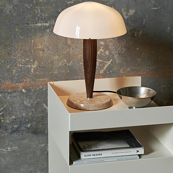 Herman SHY3, Opal Glass, Walnut & Mable