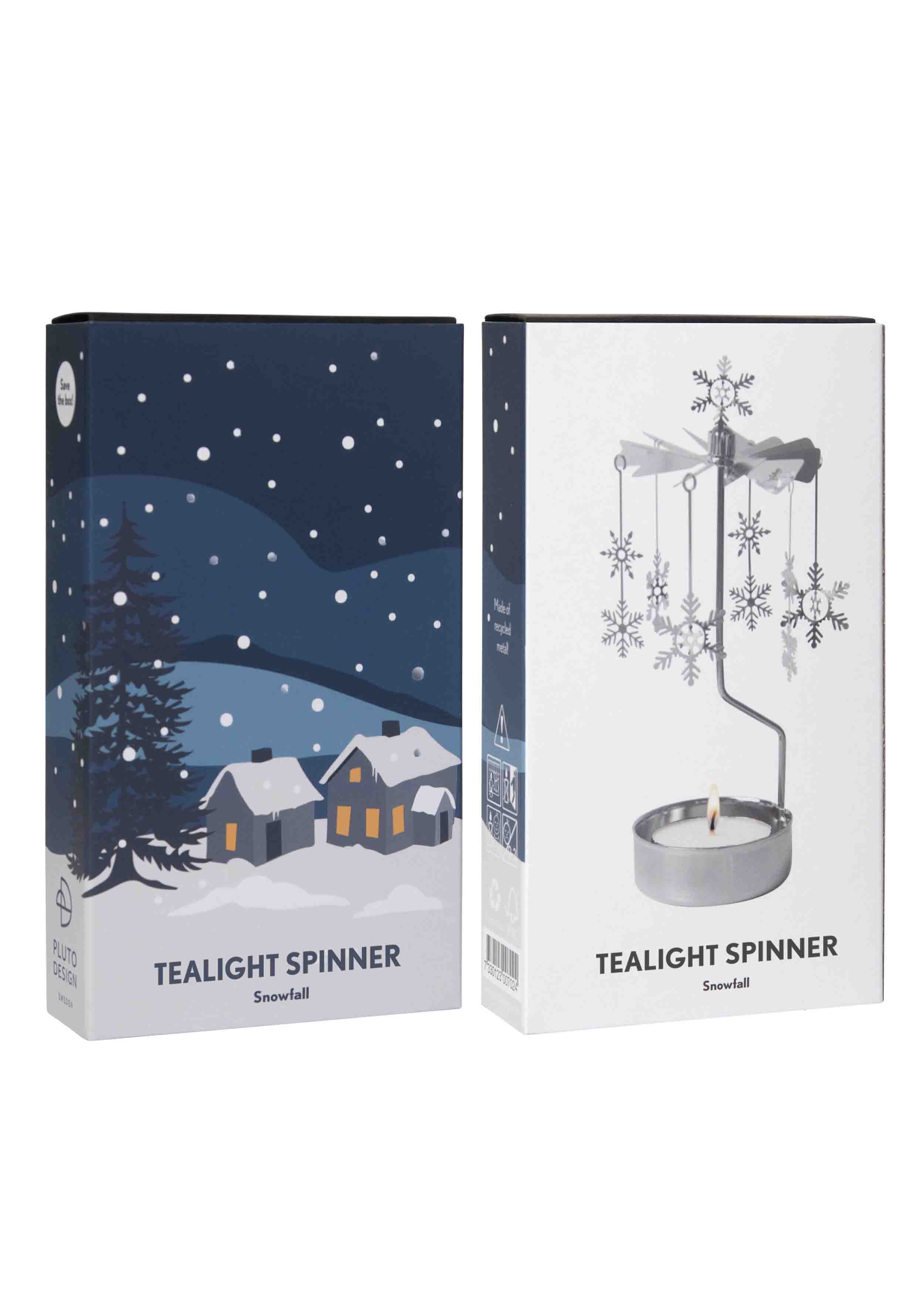 TEALIGHT SPINNER SNOWFALL 