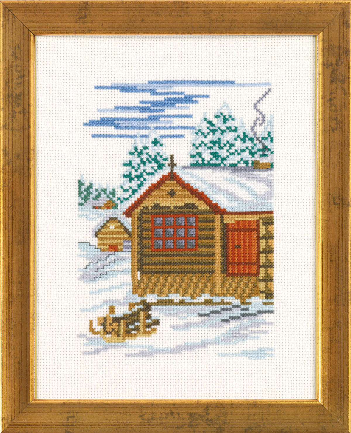 Tavla korsstygn Fjällstuga
