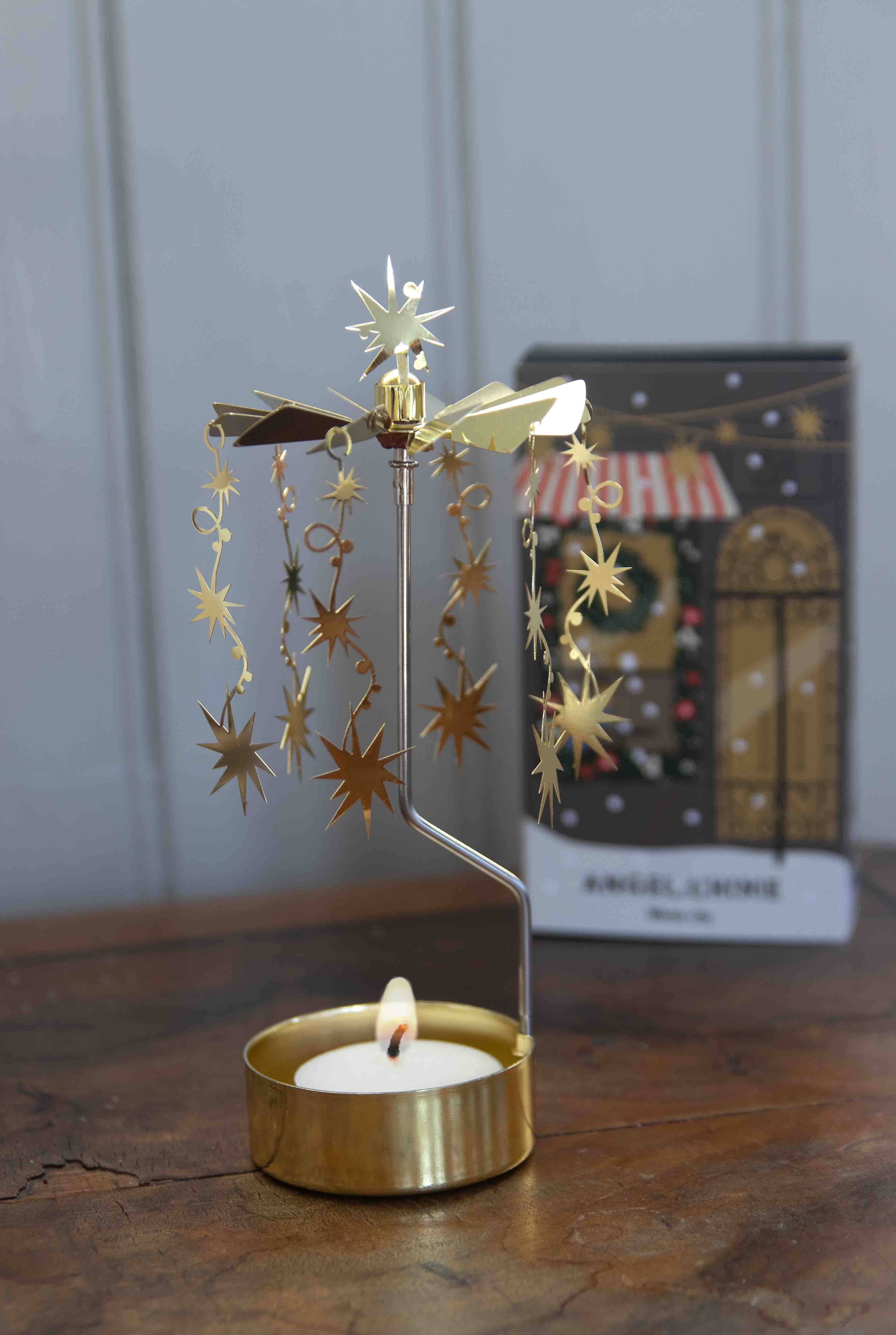 TEALIGHT SPINNER WINTER CITY 