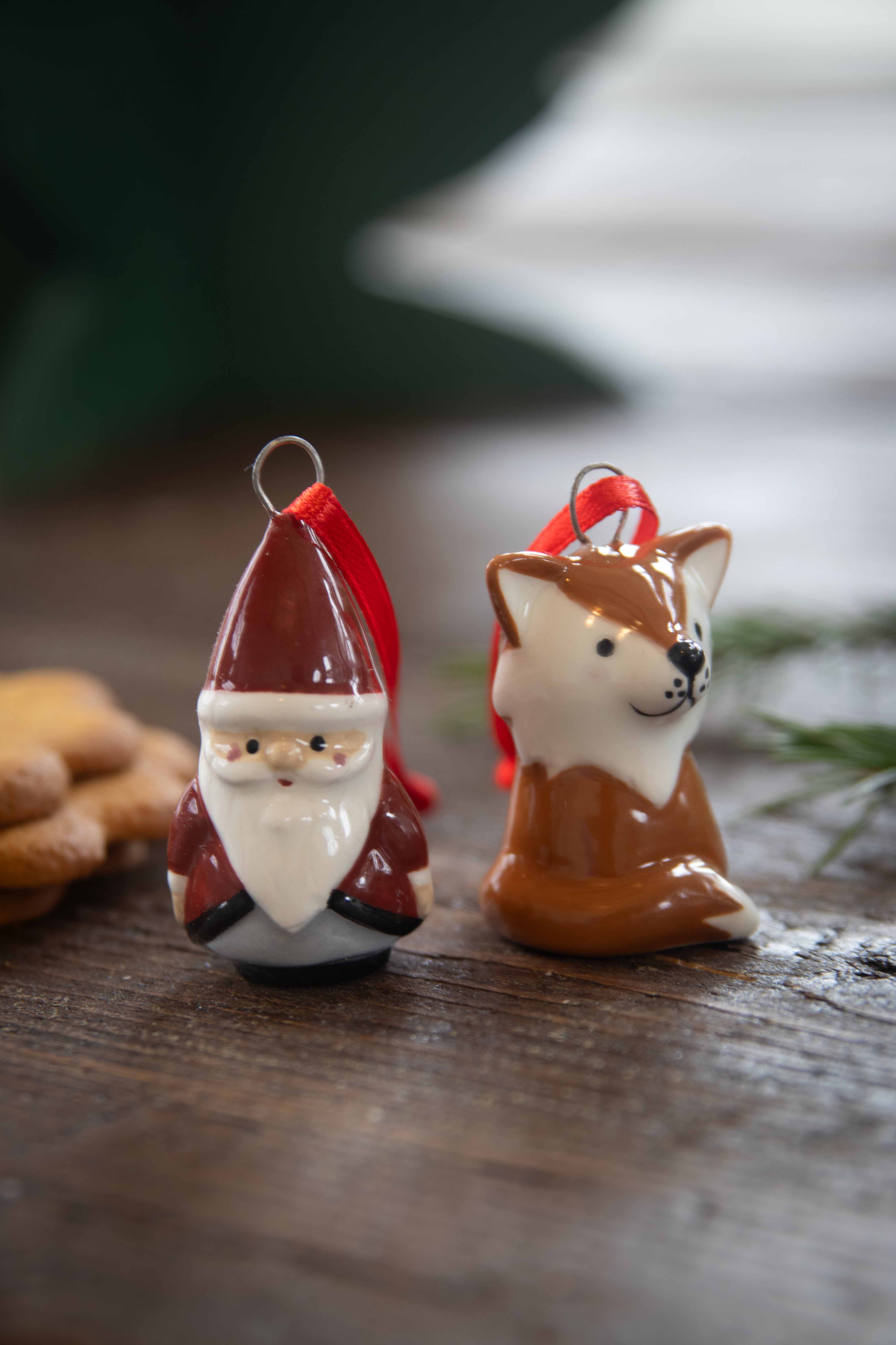 KERAMIKHÄNGE FOX & SANTA 2-PACK 