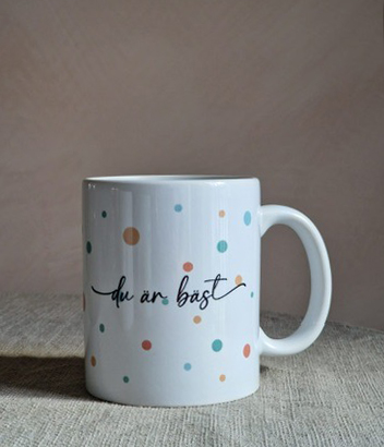 Mugg "Du är bäst" prick