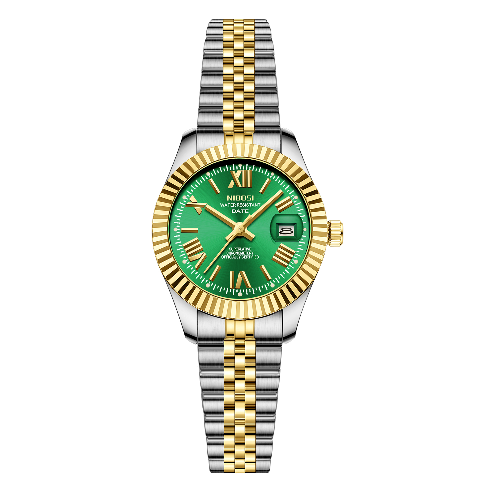 Nibosi Millbury Silver Gold Green | Damklockor | Klocktema