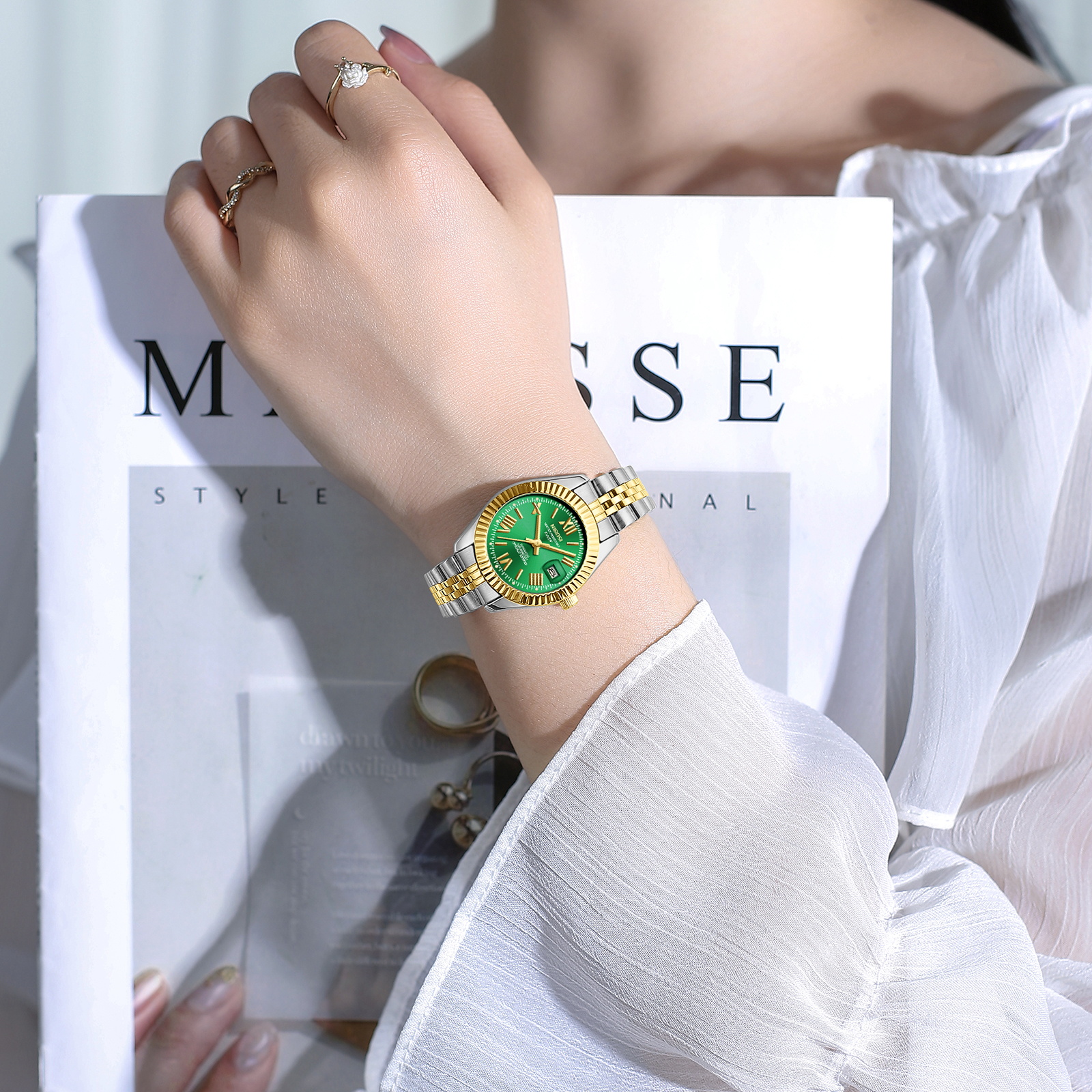 Nibosi Millbury Silver Gold Green - 10