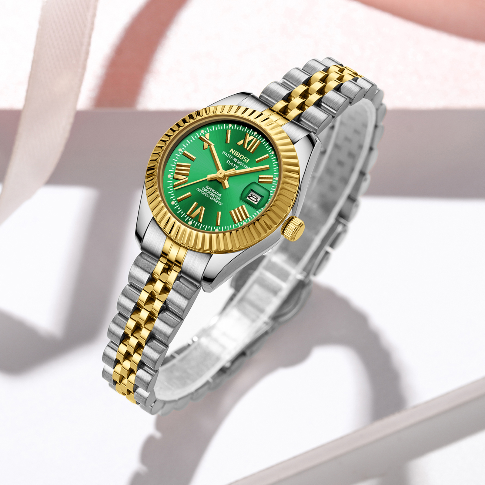 Nibosi Millbury Silver Gold Green - 9
