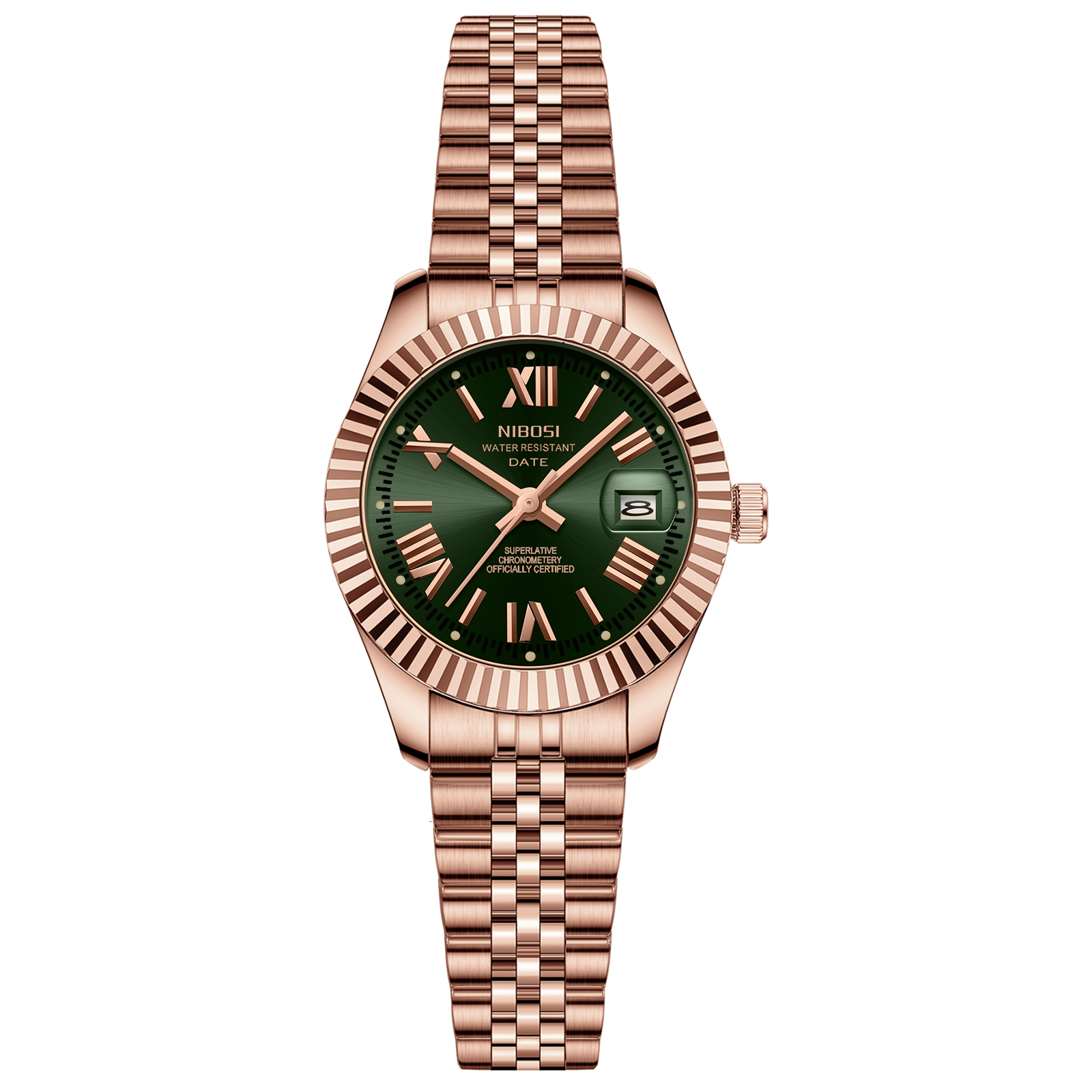Nibosi Millbury Rose Gold Green