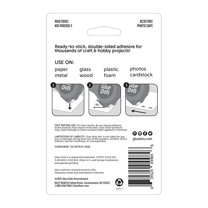 Glue Dots - Non-Refillable Runner Craft Dots Permanent 200 pack