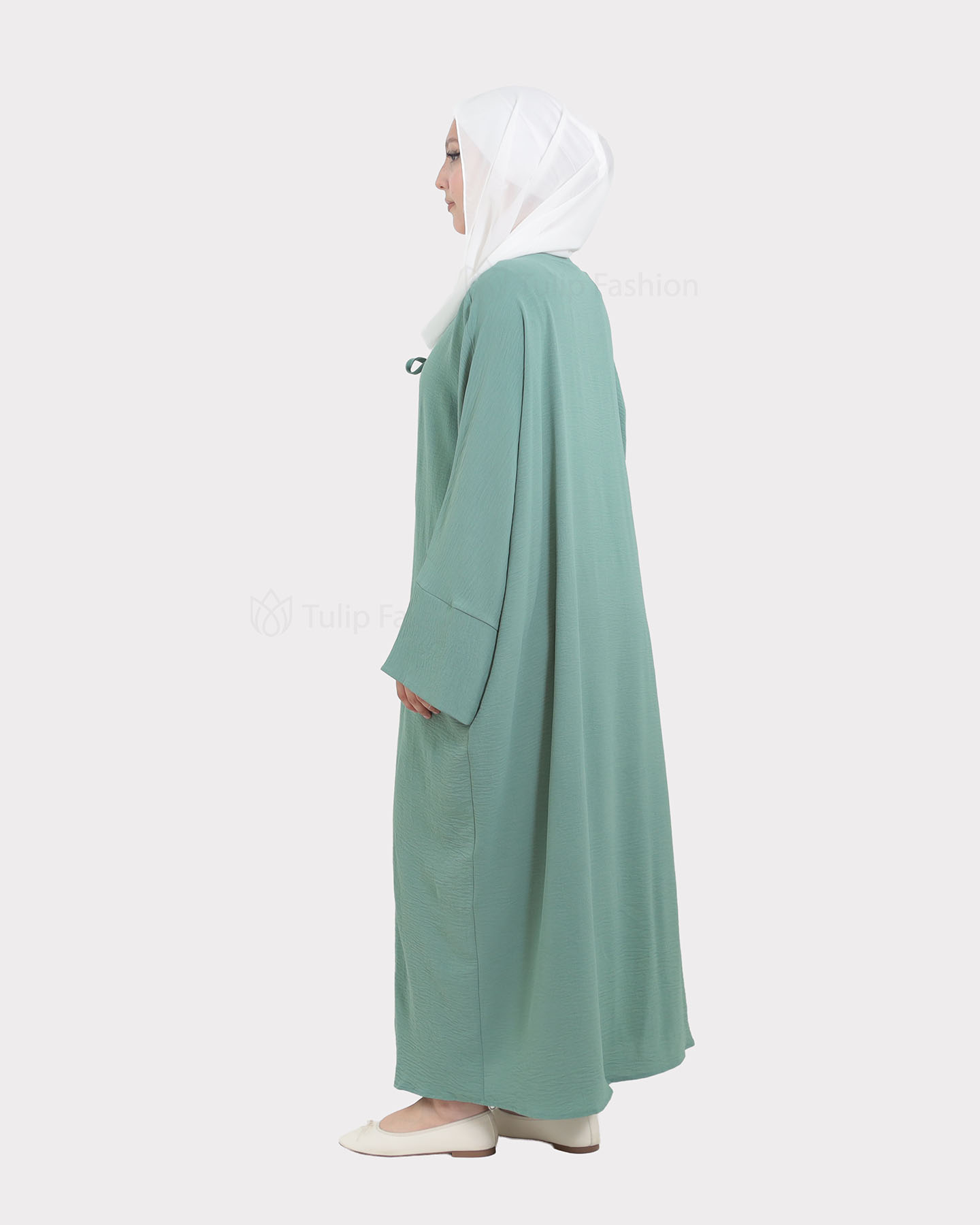 Open Abaya - Pistachio Green - 5