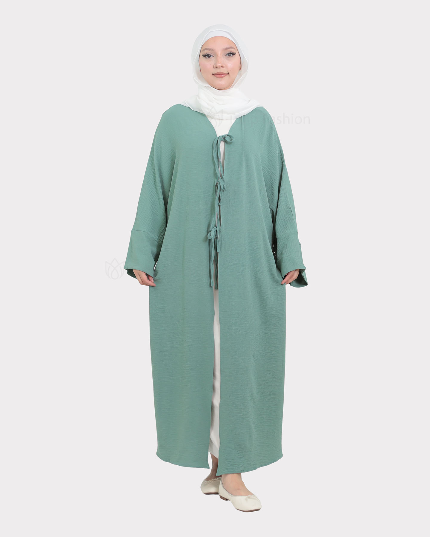 Open Abaya - Pistachio Green