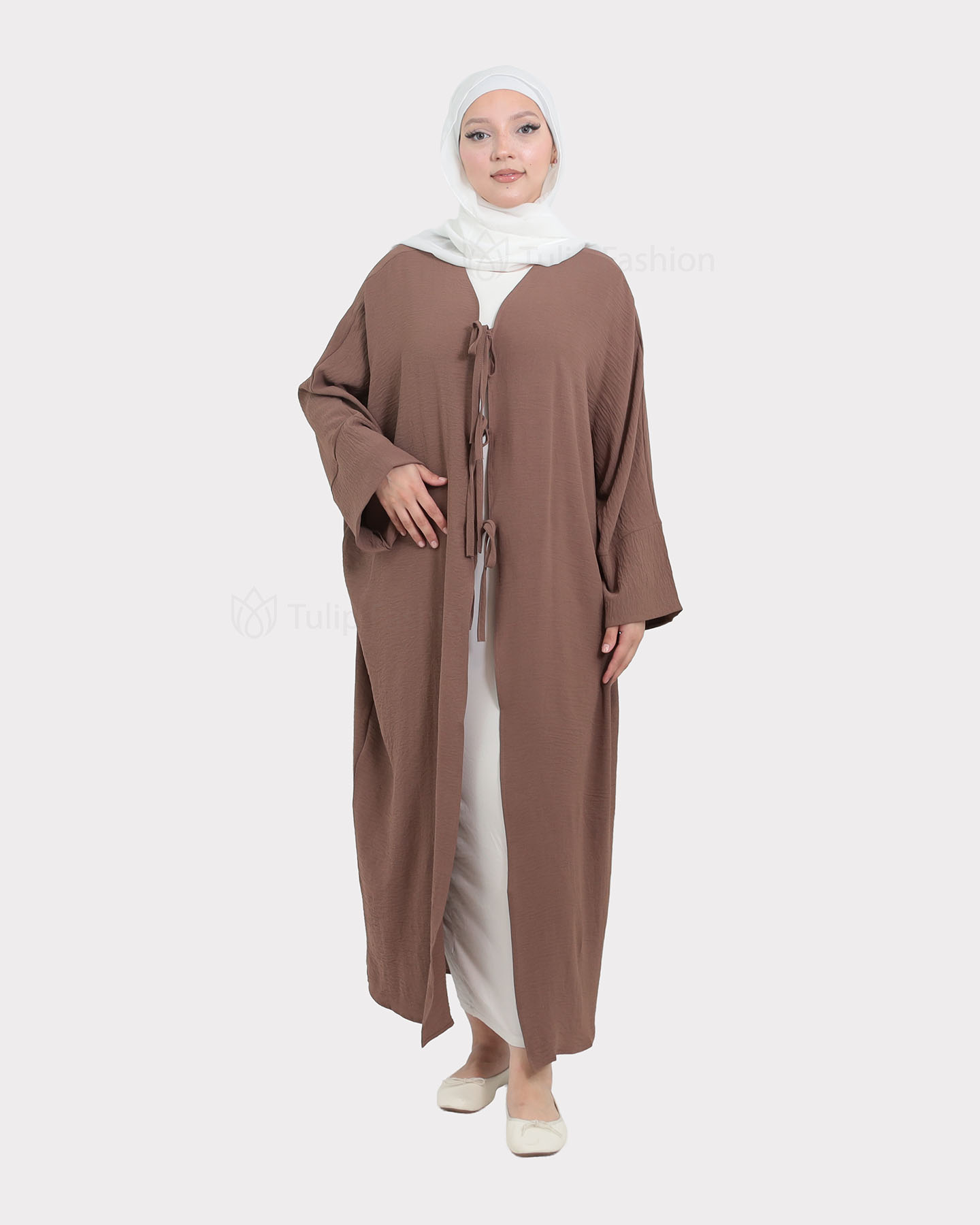 Open Abaya - Brown