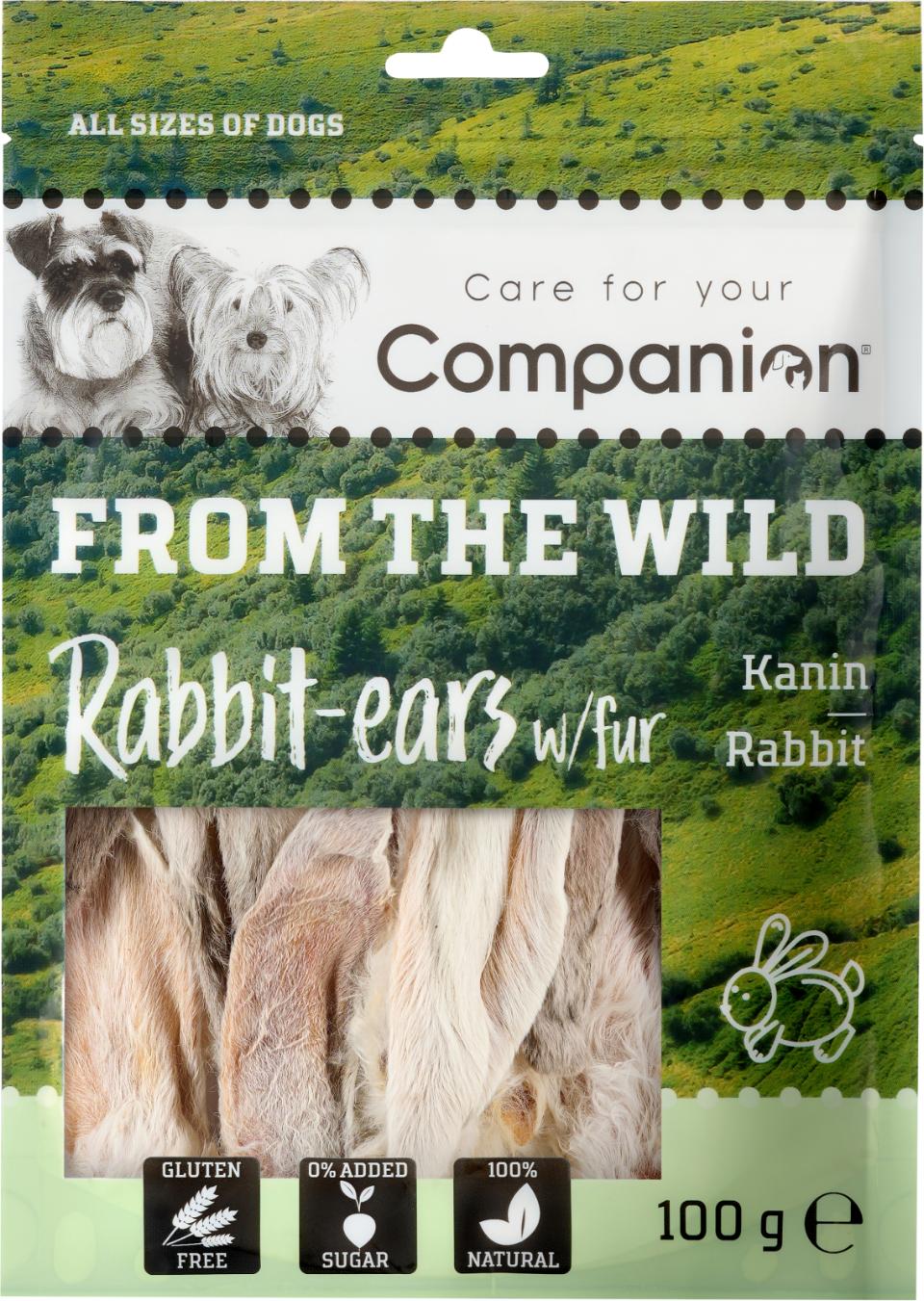 Companion Kaninchenohren mit Fell Hundesnack – 100g