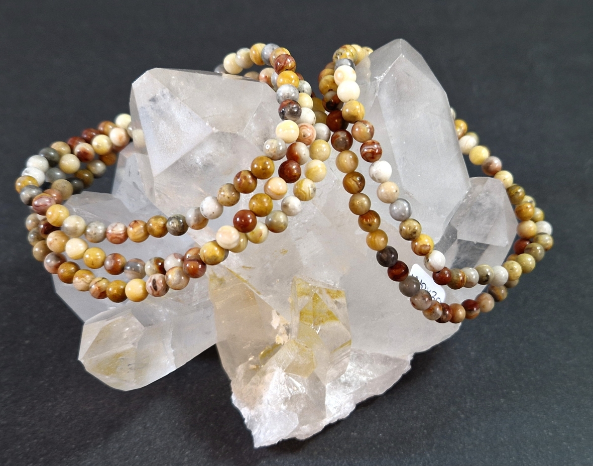 Crazy Lace Agat Armband - 5mm Pärlor