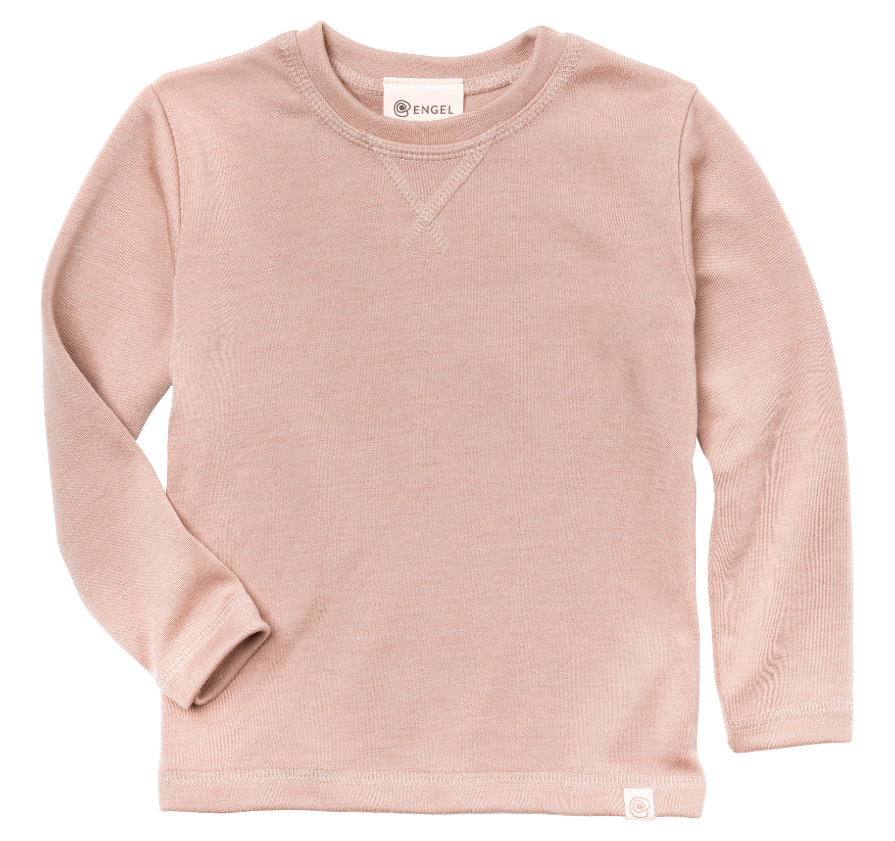 Engel natur ullsilke tröja i GOTS-certifiered - dusty rose - liggande framifrån