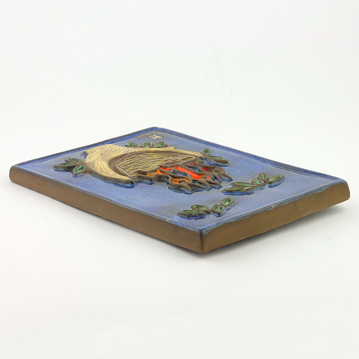 Aimo Nietosvuori (1960s) Rectangular Wall Plaque with Bird Nest Motif 26 cm (2)