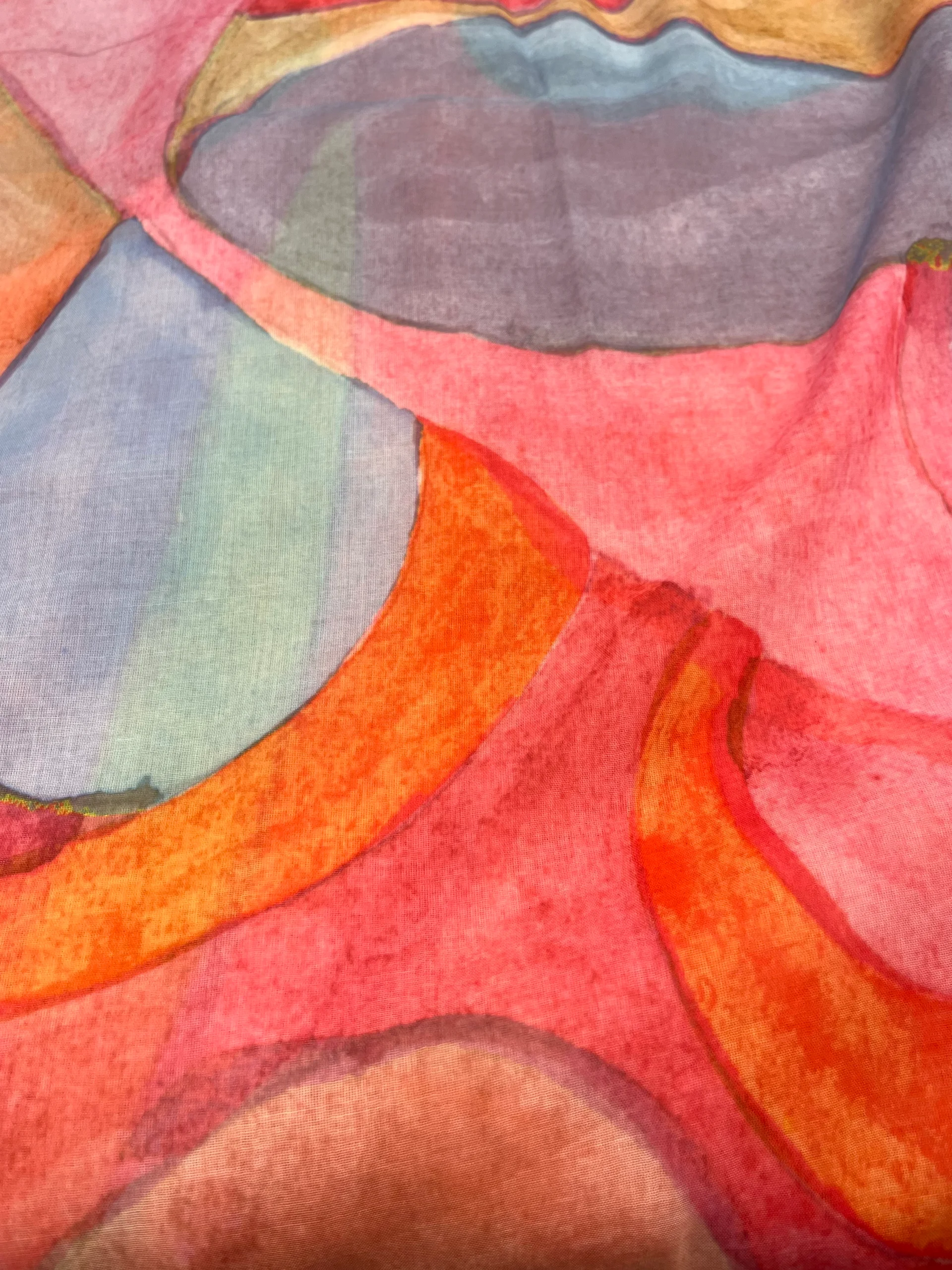 Sjal -blå/röd/rosa/klara färger - 2