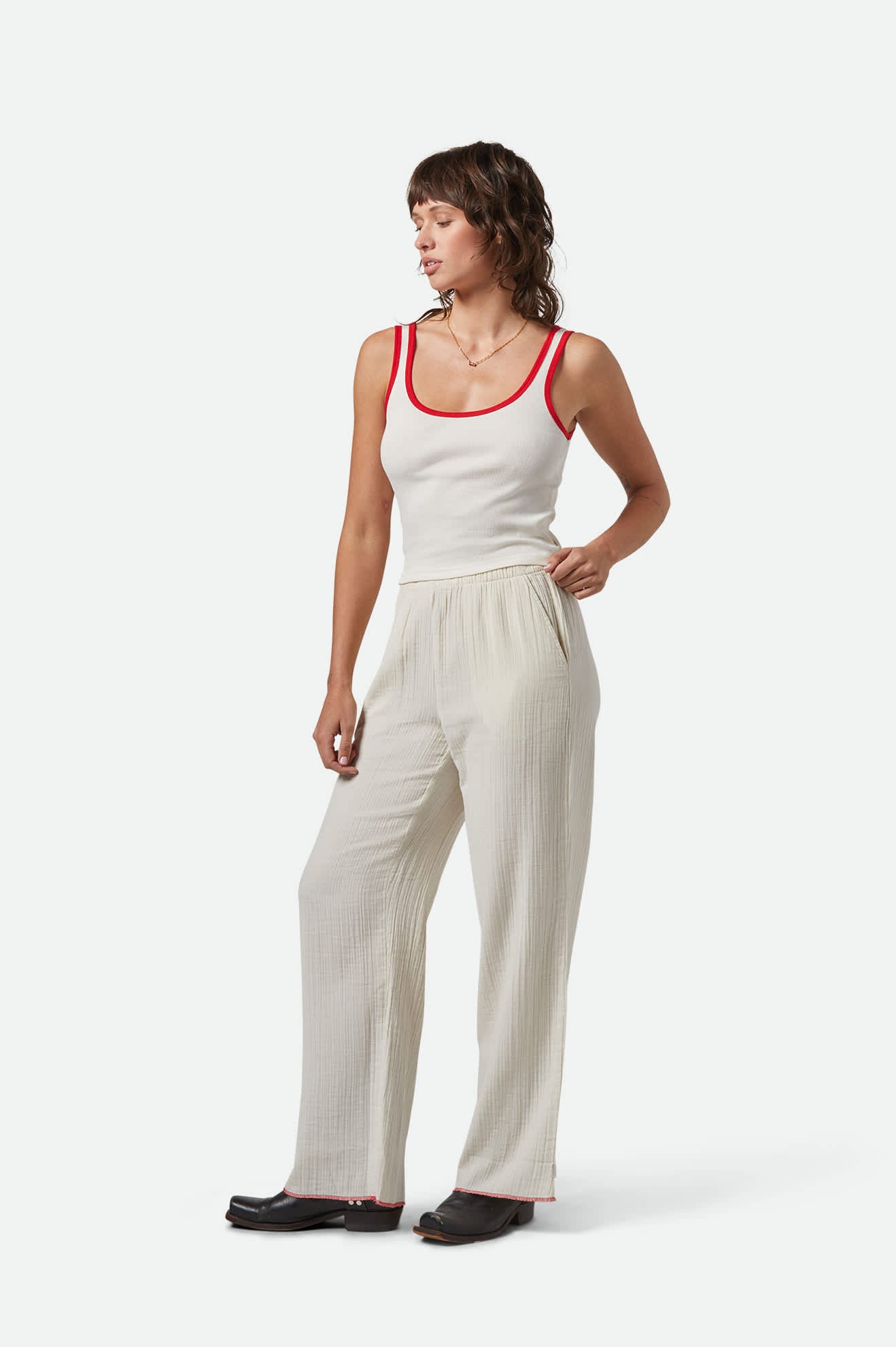 Ringer tank top i 70-talsfärger vit - 7