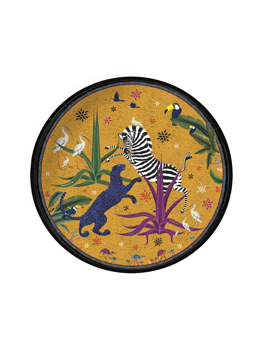 ORTIGIA Tray  Jungle Sahara Rund 40x40 cm