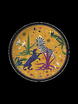 ORTIGIA Tray  Jungle Sahara Rund 40x40 cm