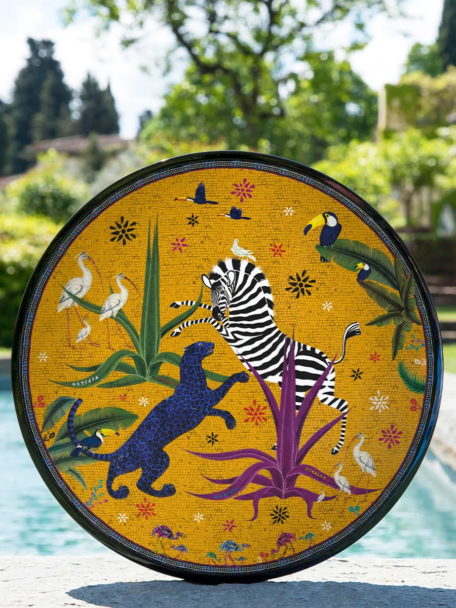 ORTIGIA Tray  Jungle Sahara Rund 40x40 cm - 2