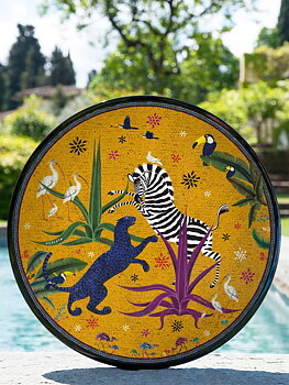 ORTIGIA Tray  Jungle Sahara Rund 40x40 cm