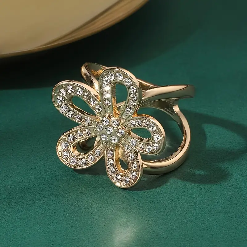 Sjalspänne Blomma med Bling Silver eller Guld - 3
