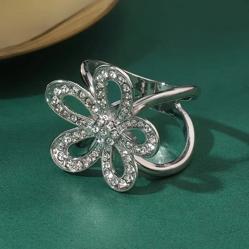 Sjalspänne Blomma med Bling Silver eller Guld - 2
