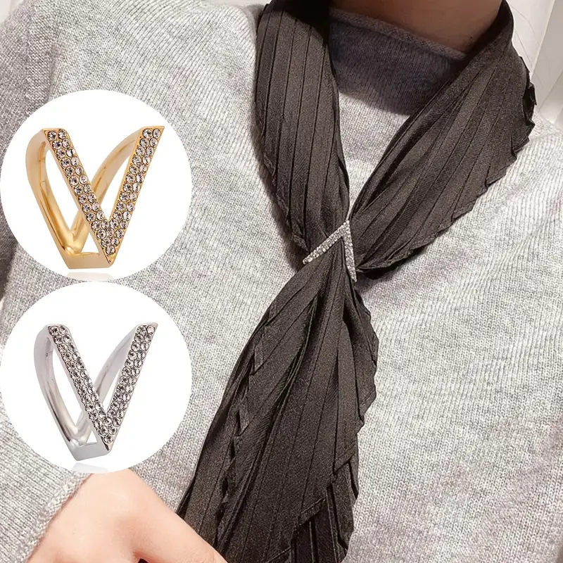 Sjalspänne  V med bling - 3