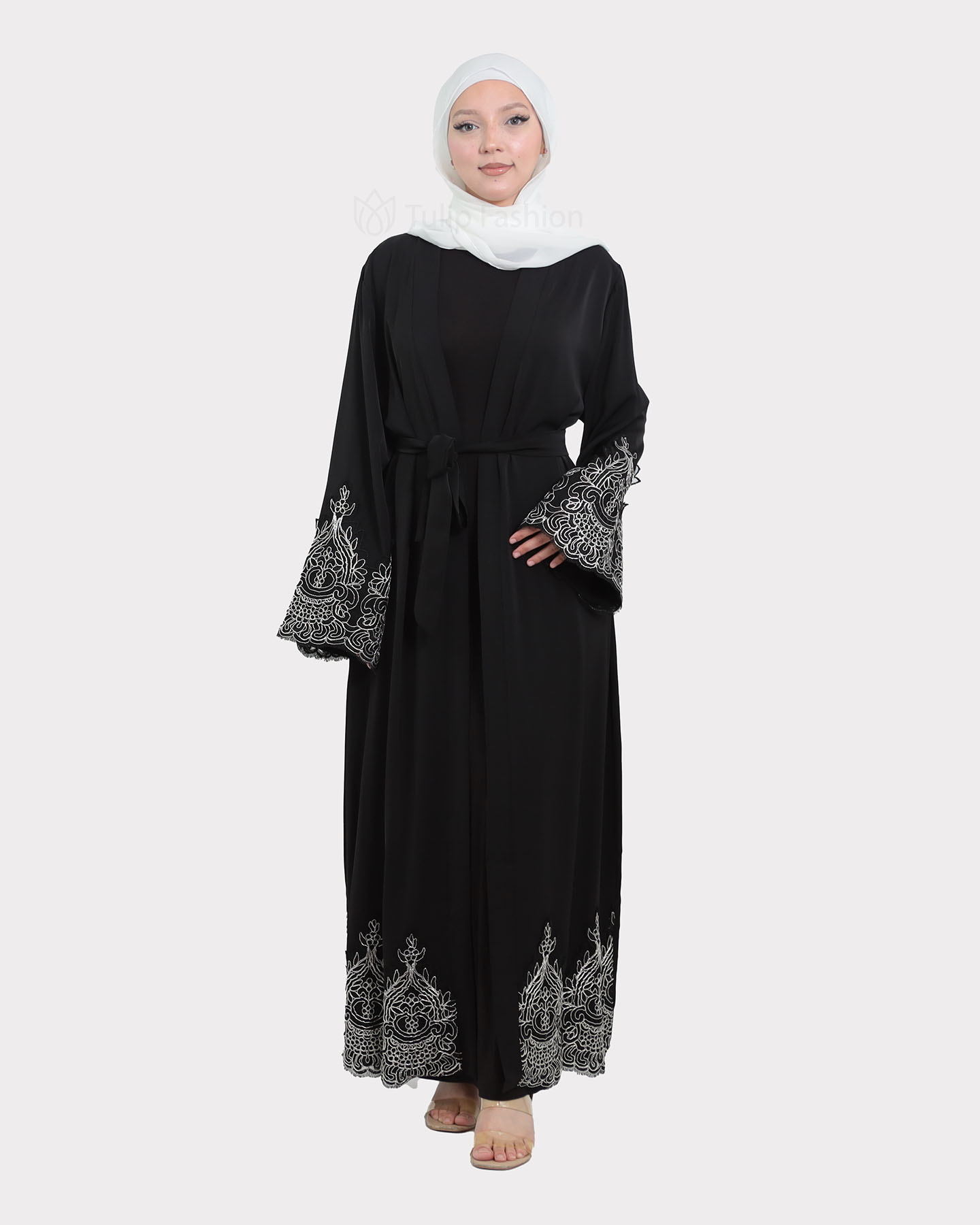 Open Abaya - Black - 6