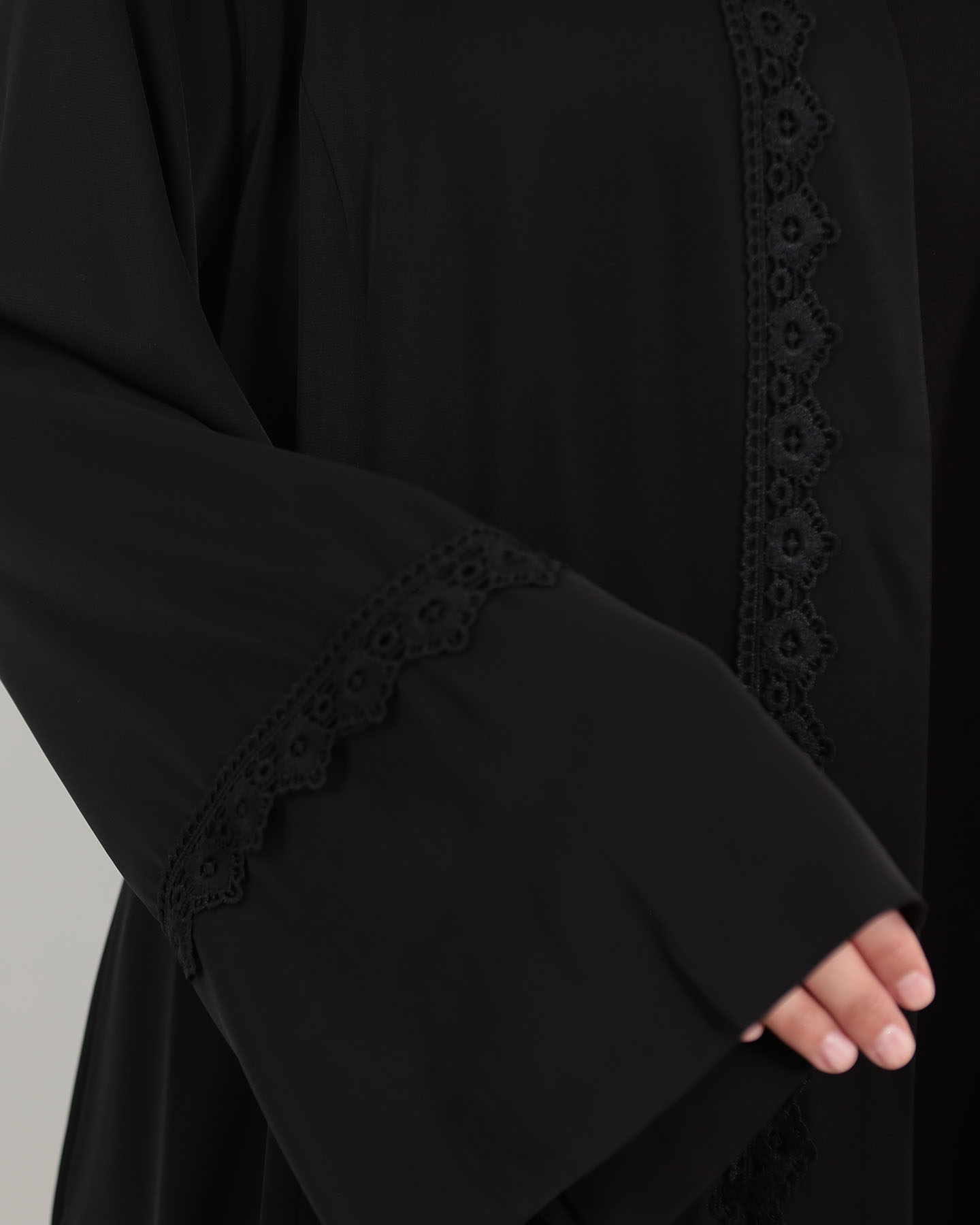Open Abaya - Black - 4