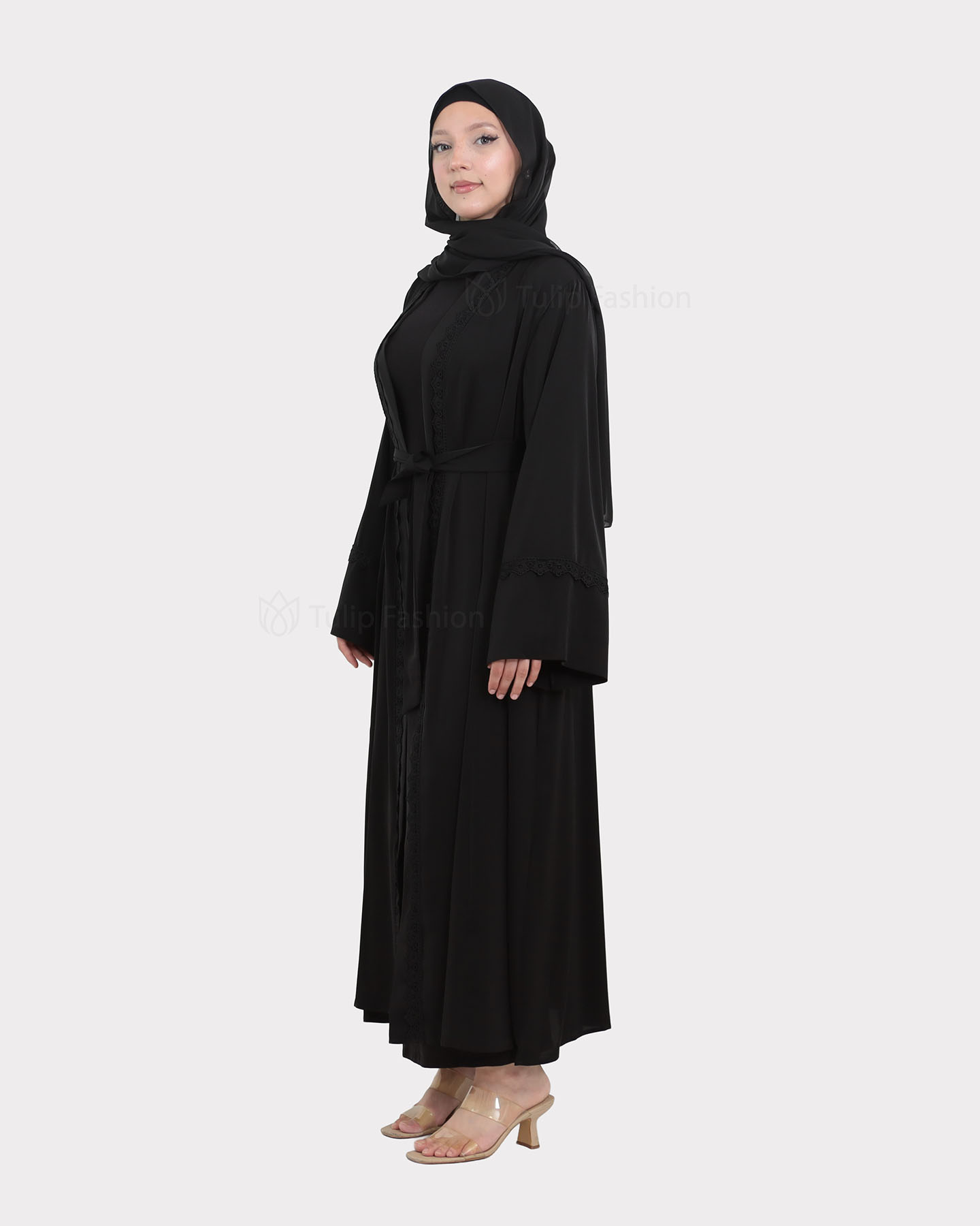 Open Abaya - Black - 2