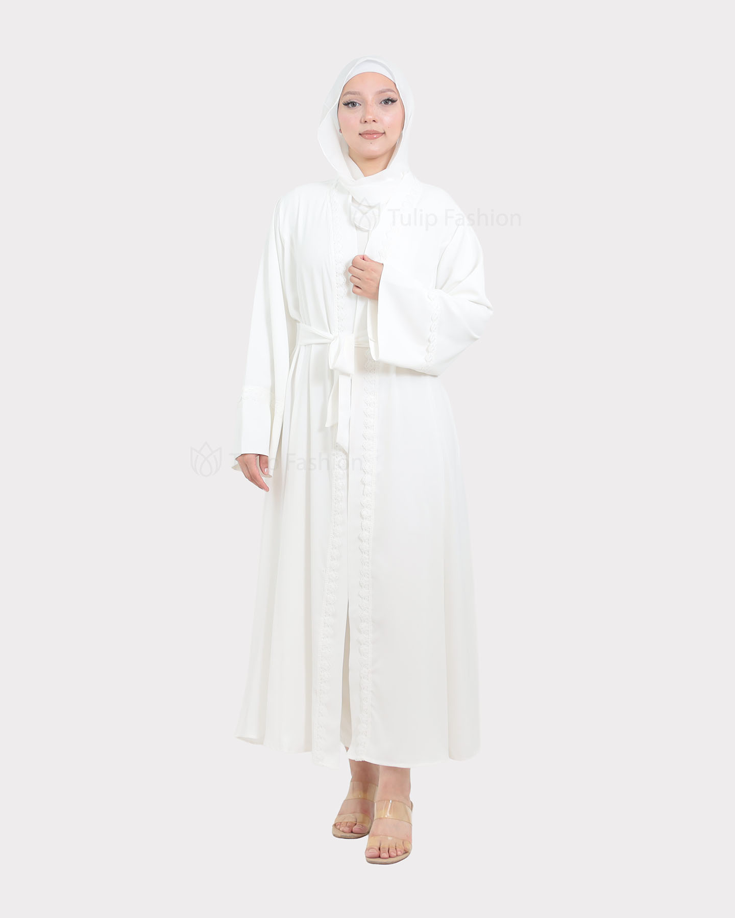 Open Abaya - White