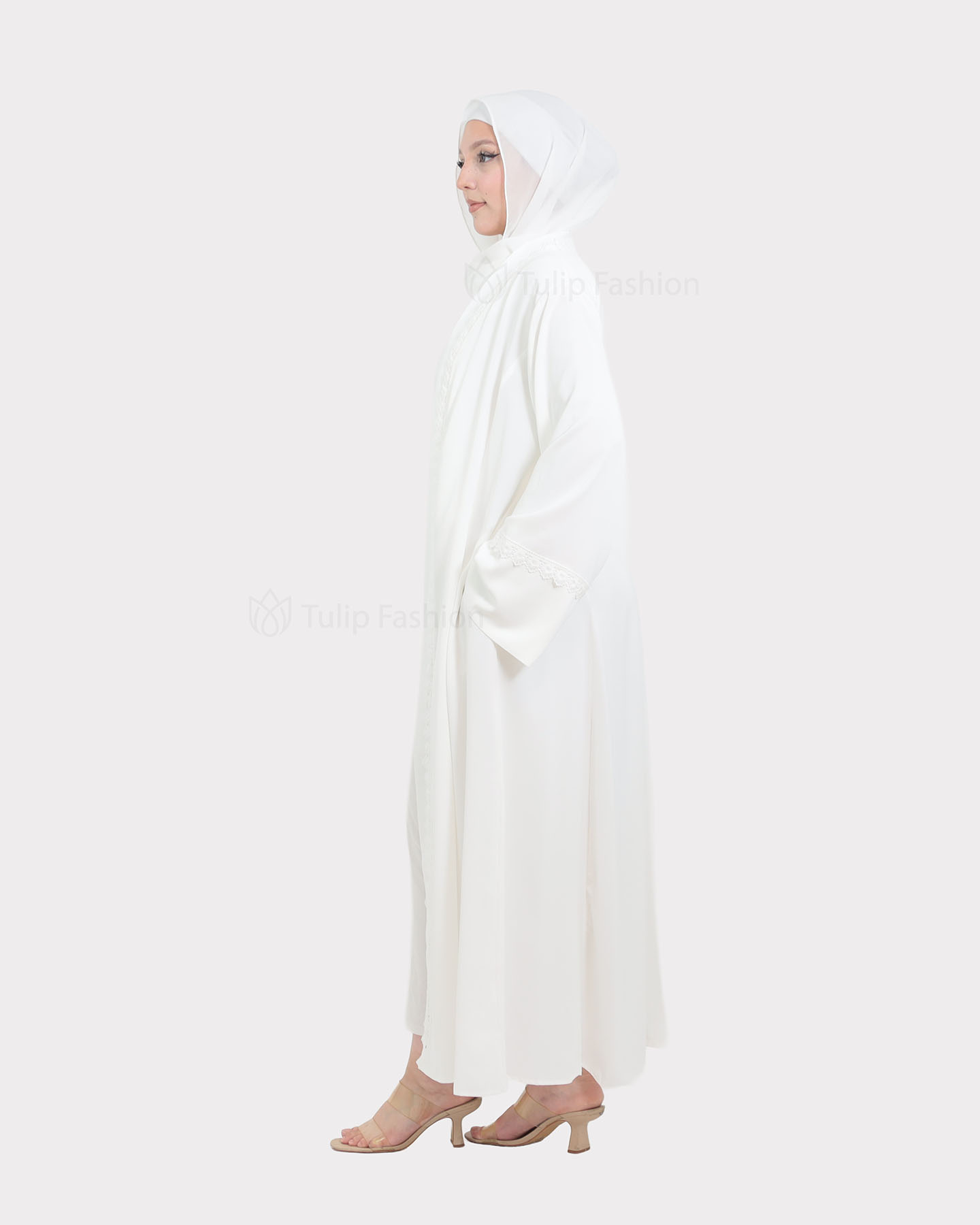 Open Abaya - White - 4