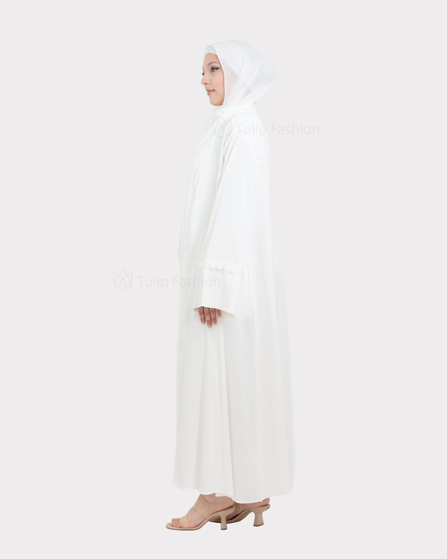 Open Abaya - White - 3
