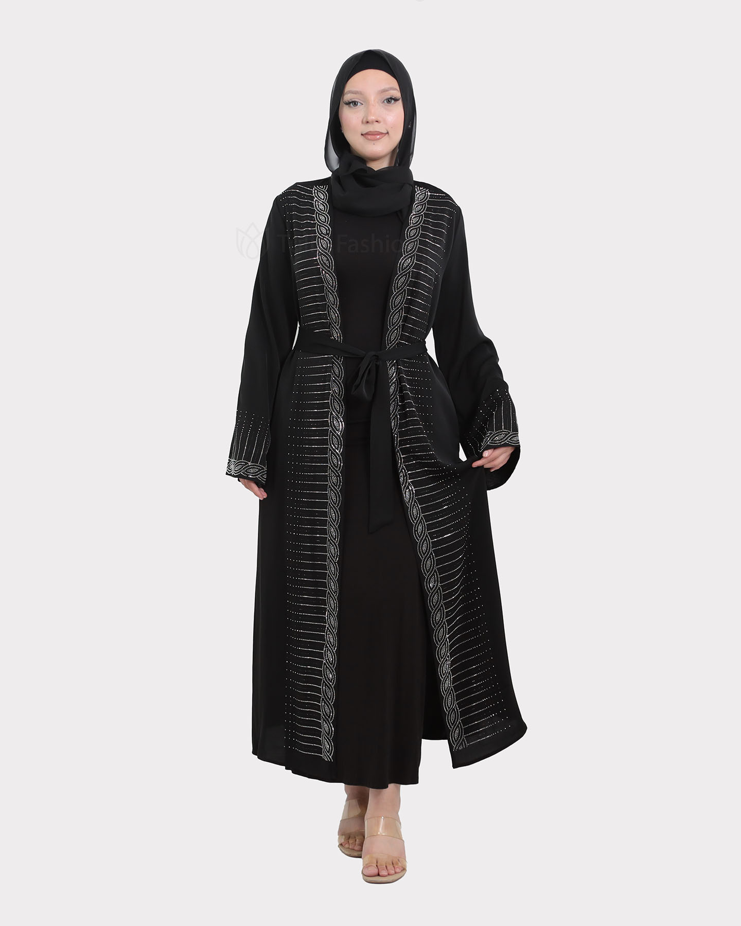 Open Abaya - Black - 2