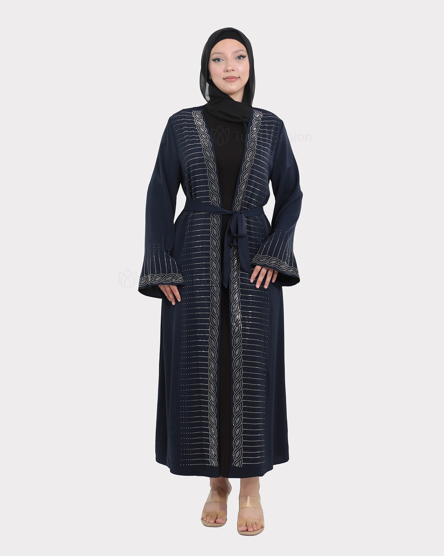 Open Abaya - Navy Blue